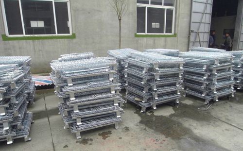 Warehouse Foldable Steel Storage Wire Mesh Containers with Powder Coating