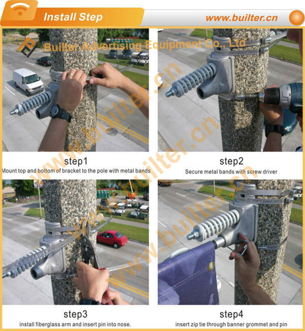 Metal Street Light Pole Advertising Banner Mechanism (BS-BS-016)