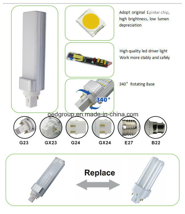 Aluminum Alloy 5W 7W 9W 11W 13W G24 LED Lights From Shenzhen China