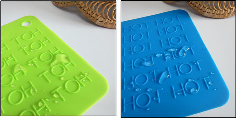 Embossed Square Silicone Pot Mat Silicone Heat Resistant Mat