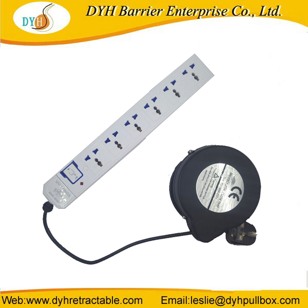 Power Cord Roller Retractable Cable Reel with Socket