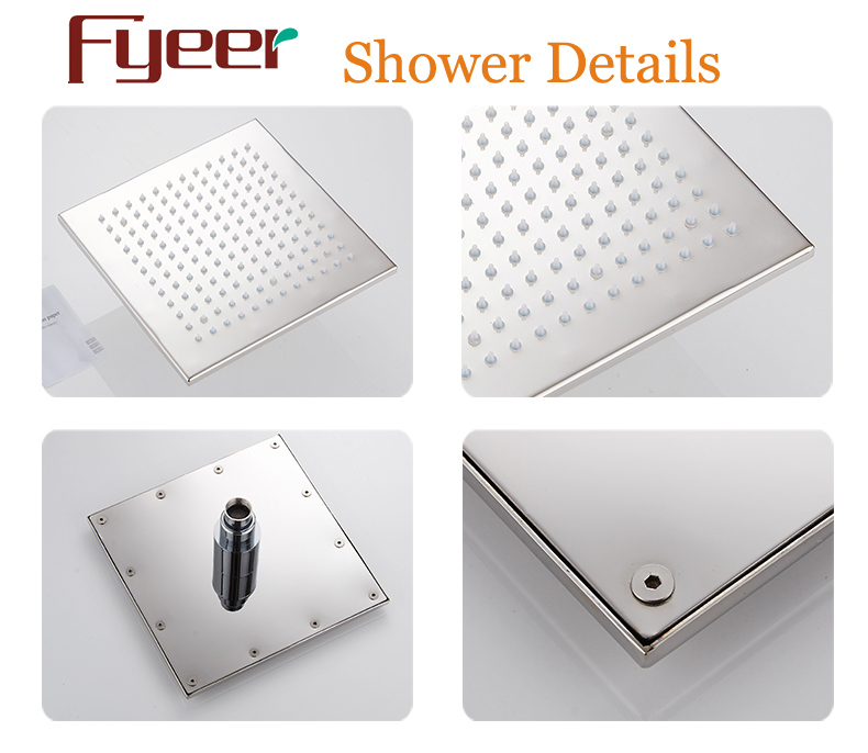 Fyeer 8 Inch 304 Stainless Steel LED Shower Head