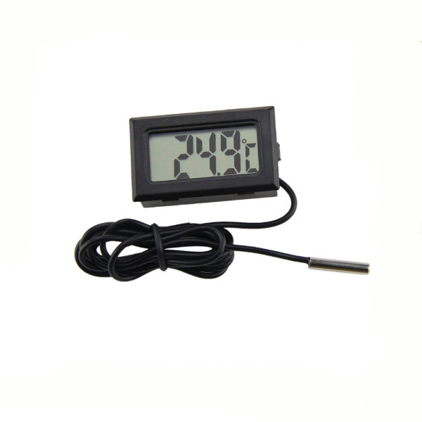 Digital LCD Thermometer for Fridges Freezers Coolers Chillers Mini 1m Probe Black