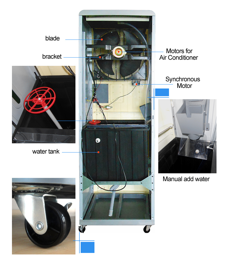 Cooling Pad Mobile Stand Air Conditioner Fan with Freewheel