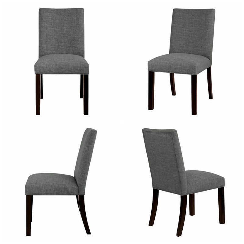 Grey Linen Fabric Wooden Dining Chairs for Restaurant (HD187)