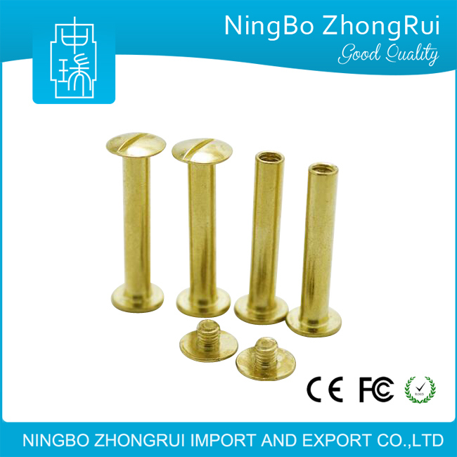 Factory Brass Book Binding Screw Male Female Screws, Brass Rivet Screws