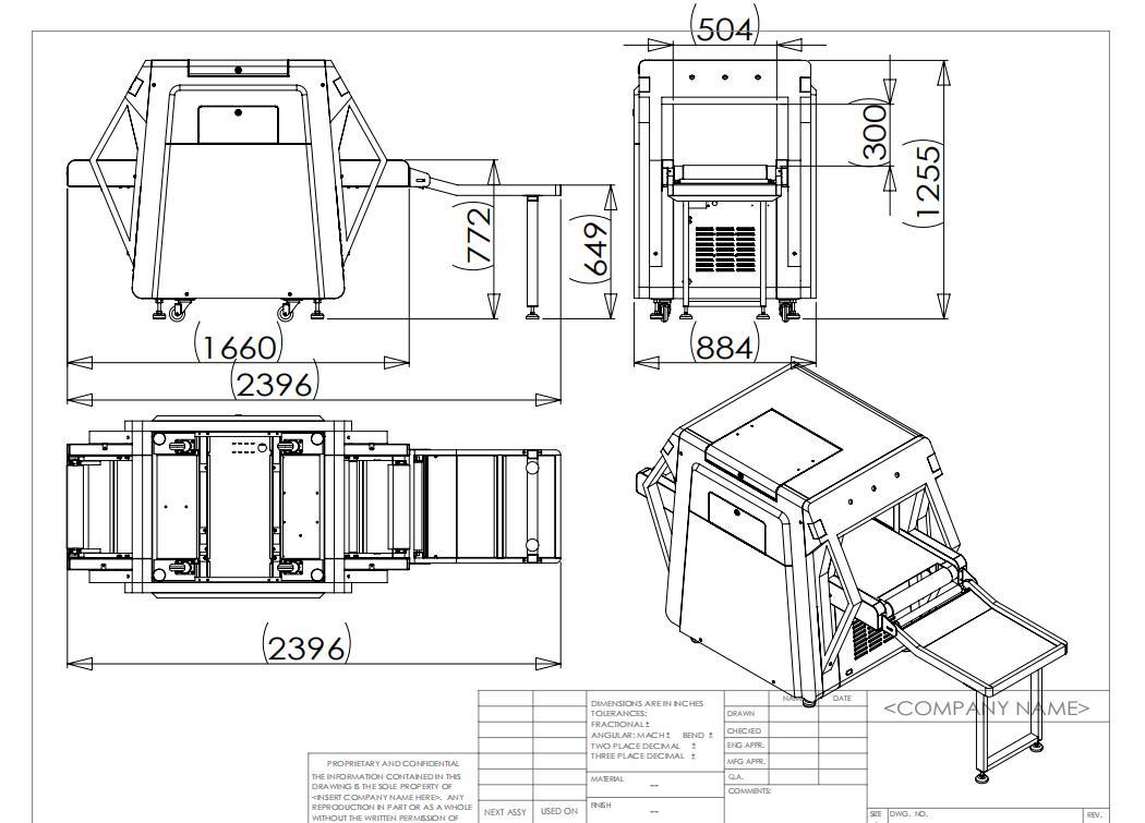 Dual Energy X-ray Parcel Scanner with High Resolution Scanning Images