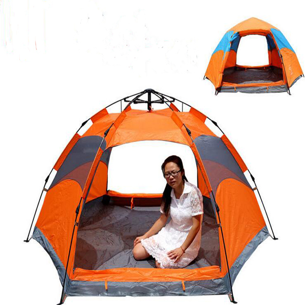 Automatic Outdoor 4-5person Double Glass Rod Windproof Rainproof Tent