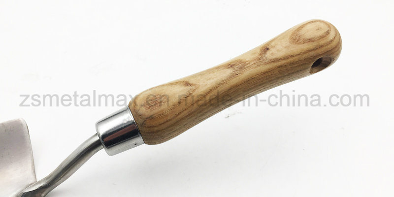 China Gardening Tools Manufacturer Ash Wooden Handle Planting Stainless Steel Garden Hand Trowel