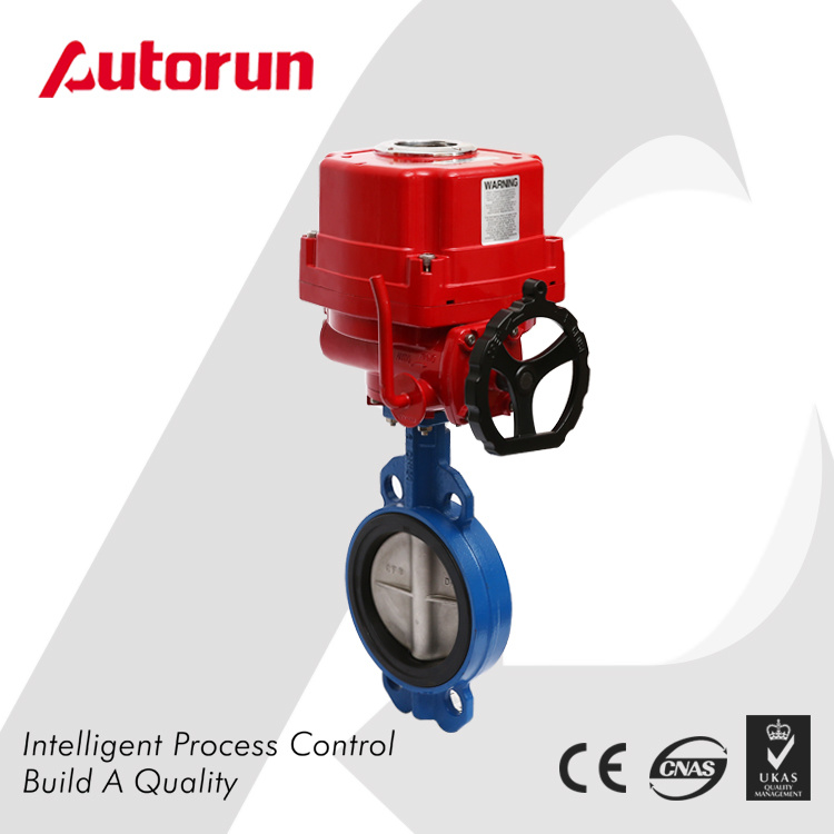 Chinese Wenzhou Manufacturer Wafer Connection Explosion Proof Motorized Butterfly Valve