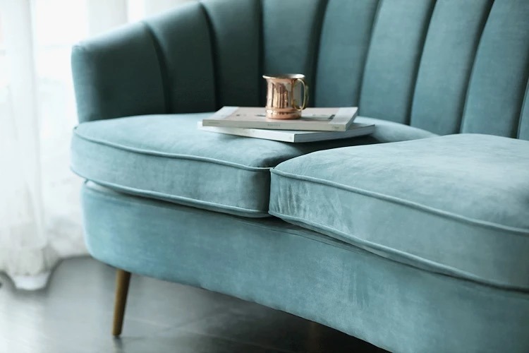 2018 New Design Italian and European Style Leisure Fabric Velvet Upholstered Sofa