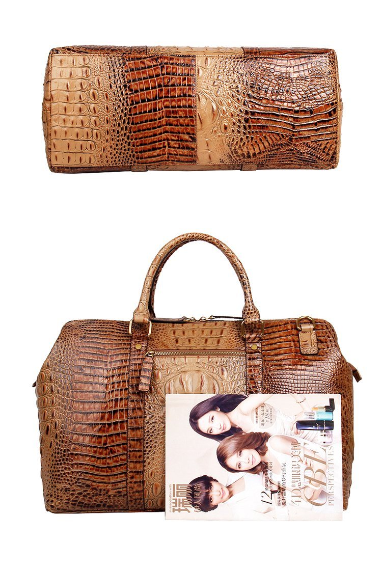 Luxury Customized Design Croc Print Leather Weekend Bag for Travelling