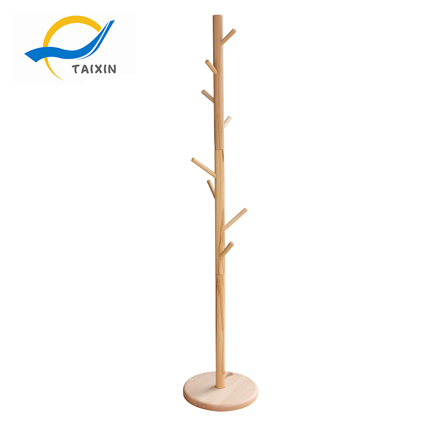 Free Standing Wooden Hat Coat Clothes Rack