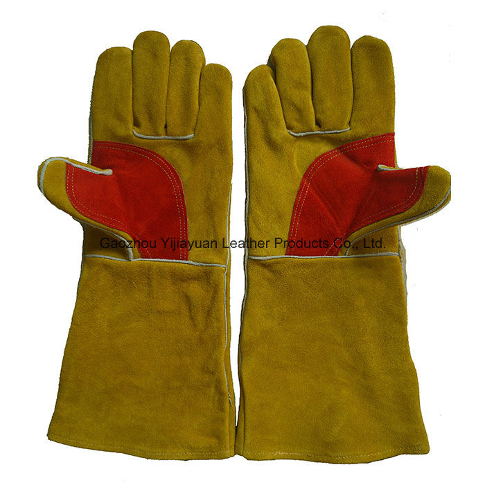 Golden Heavy Duty Leather Hand Protection Welding Gloves