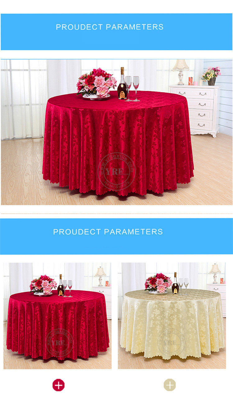 Cheap Hot Sale Round Wedding Hotel Plaid Table Cloth