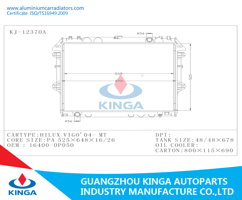 for Toyota Innova Vigo'04 Engine Parts Radiator Gill