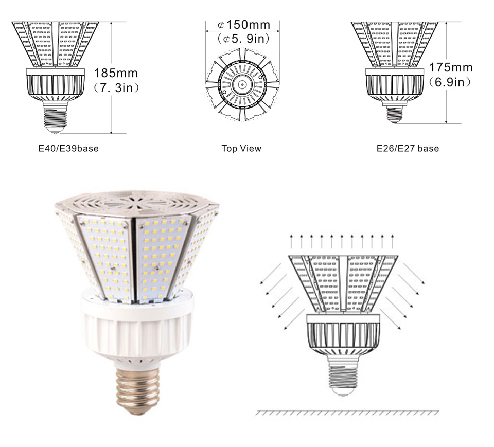 15 Watt Post Top LED Corn Bulb with Warm White