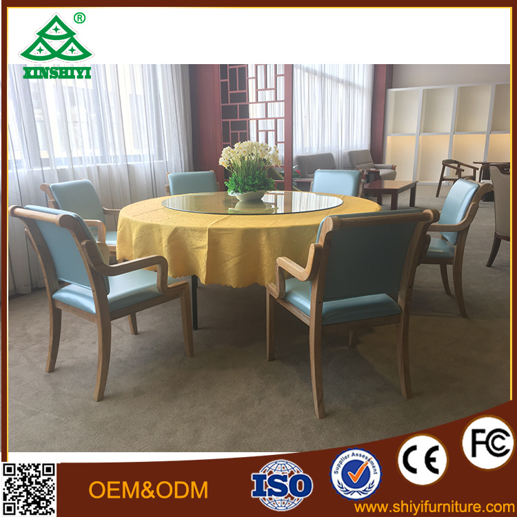 Round Table with Six Chairs for Party in Dining Room Hotel Furniture