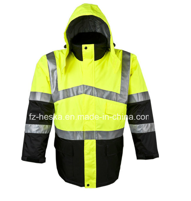 High Visibility Mens Parka Pass ANSI/Isea 107-2010 Class3 Safety Parka