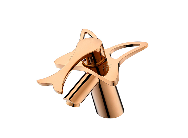 Luansen Bathroom Basin Rose Gold Wall Faucet