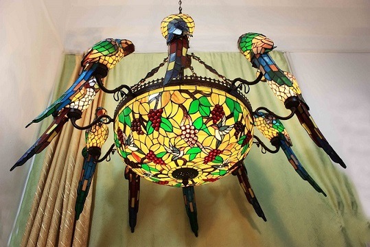 Art Tiffany Big Ceiling Lamp