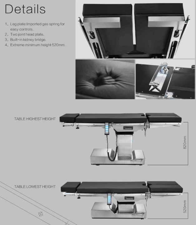 Medical Examination Radiolucent Electrical Hospital Bed (HFEOT2000)