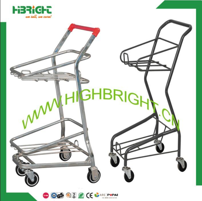 Convenient Store Double Baskets Shopping Cart Trolley