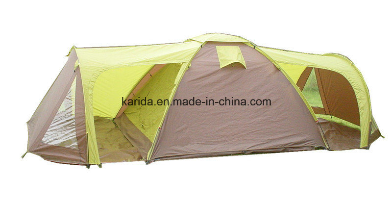 4 Persons Camping Family Tent with 1 Bedroom 2 Living Rooms