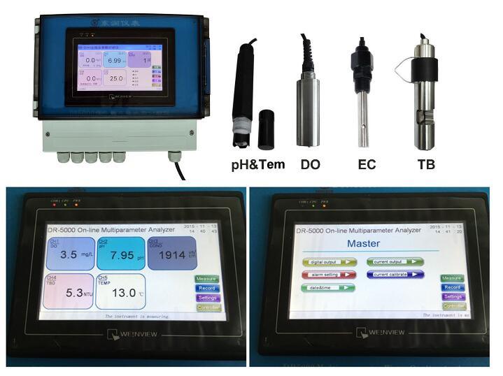 Dr5000 pH Ec Do Turbidity Temperature 5 in 1 Controller