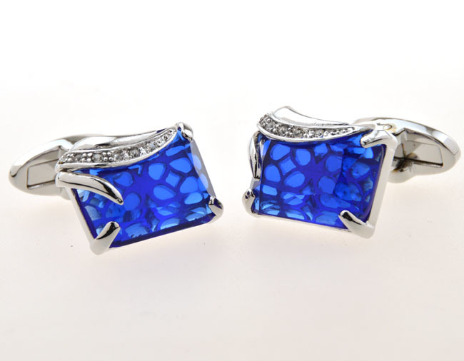 High Quality Stainless Steel Custom Crystal Cufflinks for Men