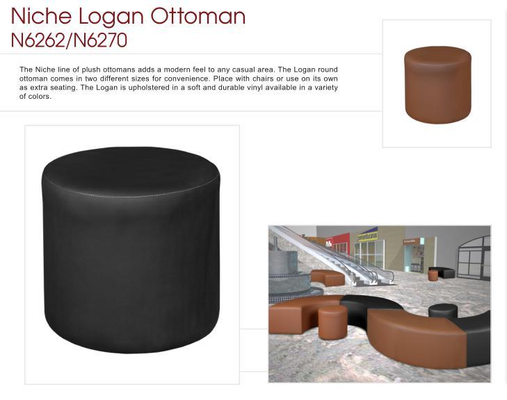 Modern Hotel Ottoman with High Quality Bonded Leather Upholstered in Different Color