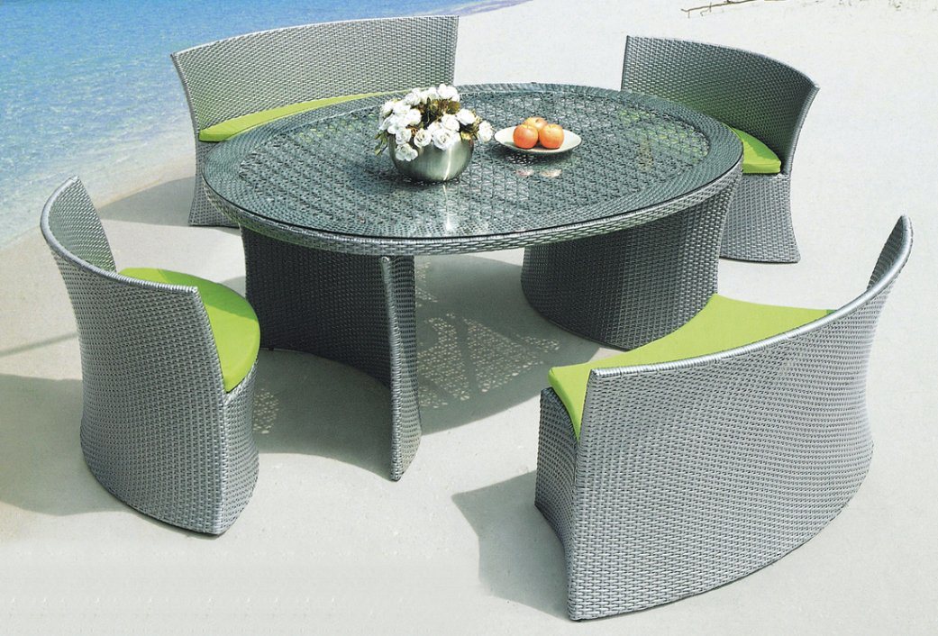 Garden PE Rattan Wicker Dining Table and Chair for Outdoor Furniture (TG-015)