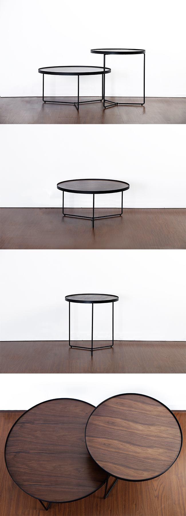 Modern Wooden coffee Table with Metal Legs