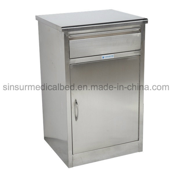 Medical Pure Stainless Steel SUS304 Multi-Function Hospital Ward Beside Table