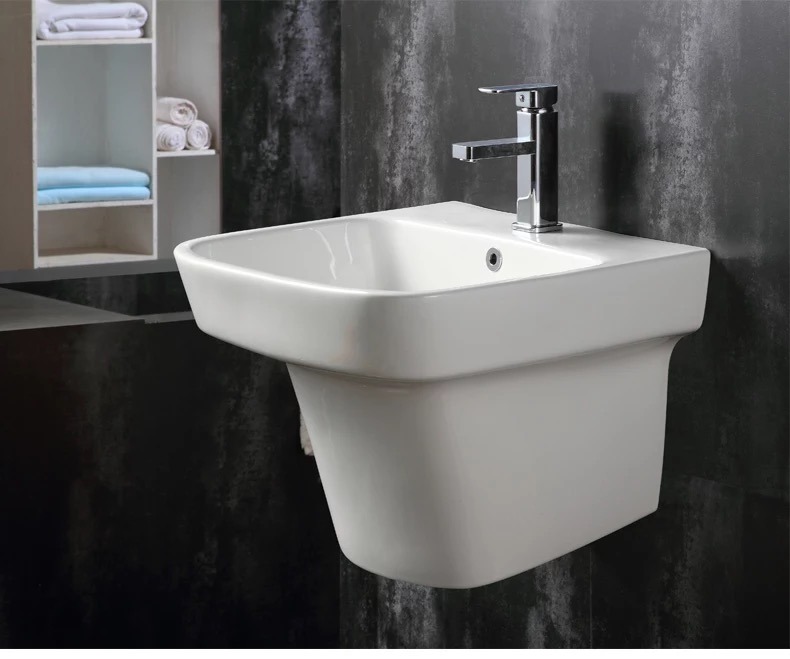 Sanitary Ware Ceramic One Piece of Wall Hung Basin for Bathroom 6105