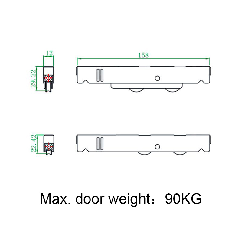 Sliding Roller, Stainless Steel Material, Application for Heavy-Duty Sliding Door/Window