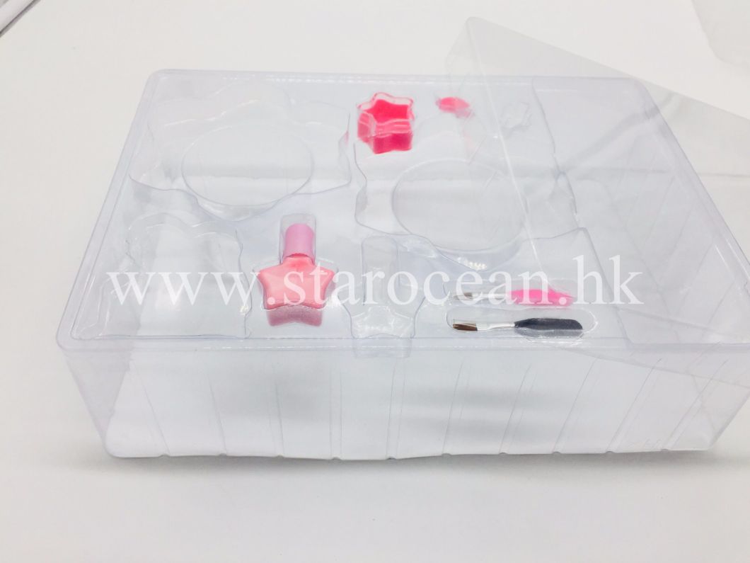 Bluish PVC Plastic Packaging Container for Cosmetic Wholesale
