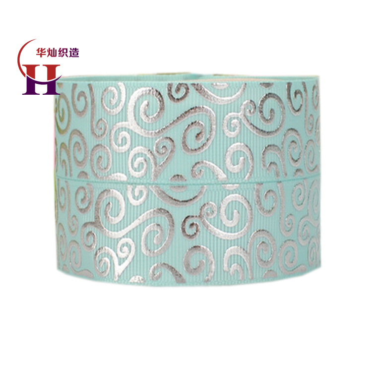 Custom Metallic Foil Ribbon Grosgrain Satin Ribbon