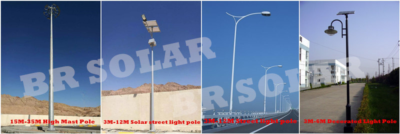 Q235 Square Hot-DIP Galvanized Street Light Pole for Solar Light