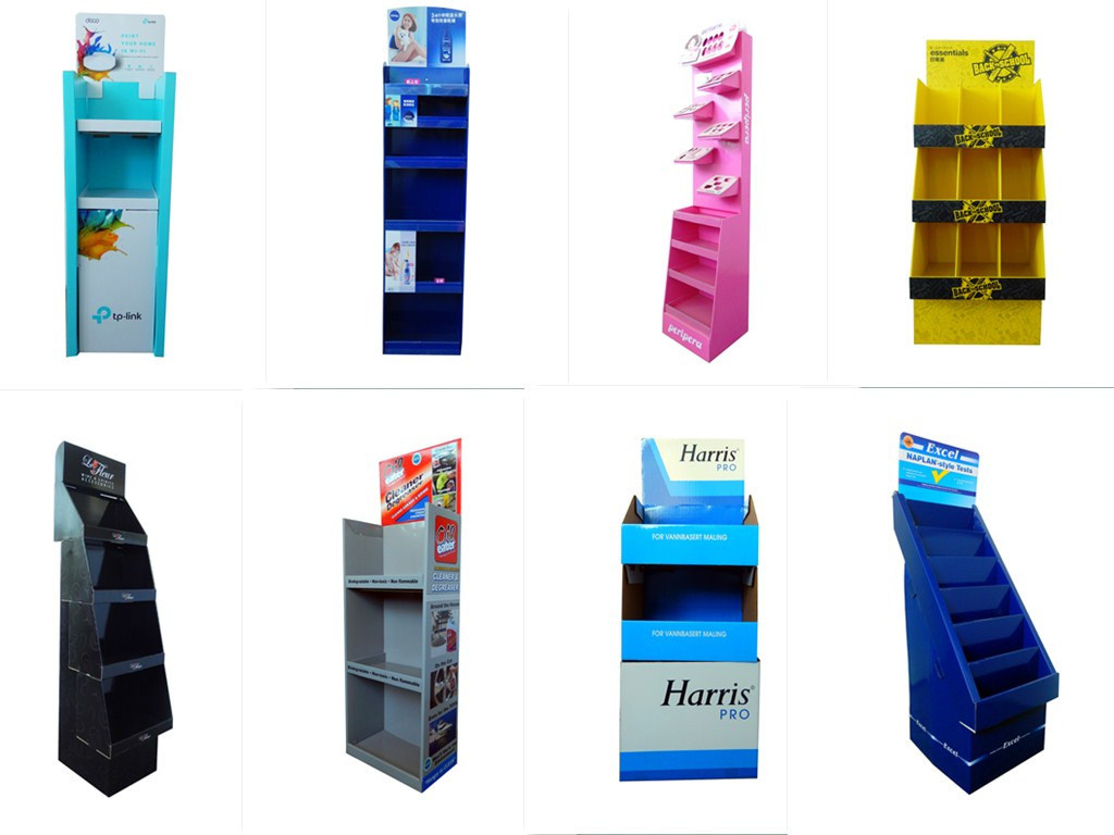 Hot Pop Cardboard Pallet Displays Stand, Luggage Carton Shelf Unit