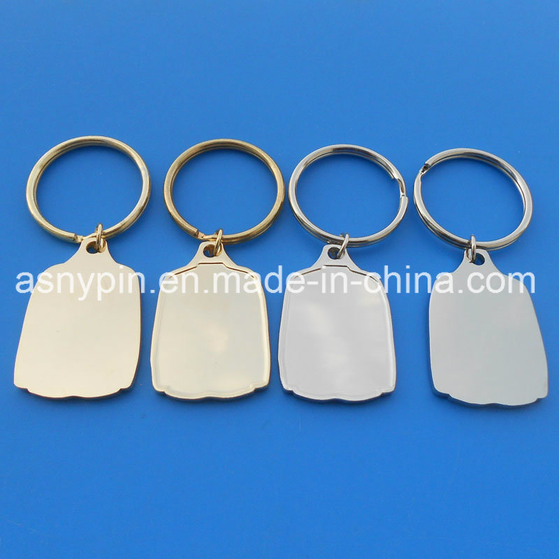 Hotsale Personalized Gold and Silver Blank T-Shirt Shape Key Chain