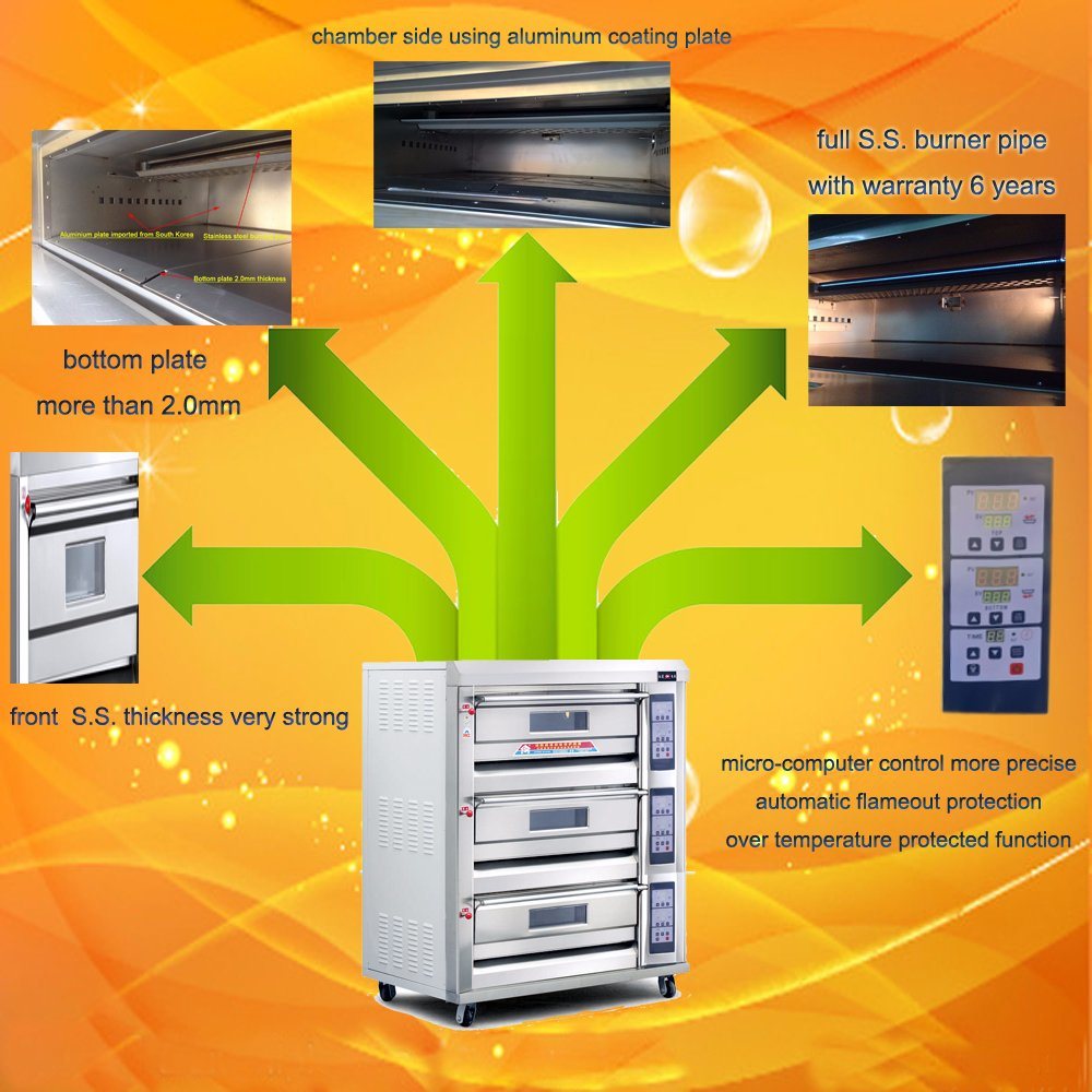 Luxury 3 Deck 6 Tray Gas Oven From Factory (since 1979)