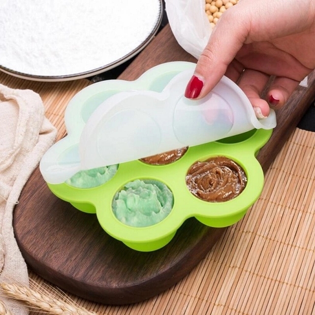 2018 Hot Sell 7 Holes Silicone Egg Bites Mold for Infant Fits Instant Pressure Cooker with Lid