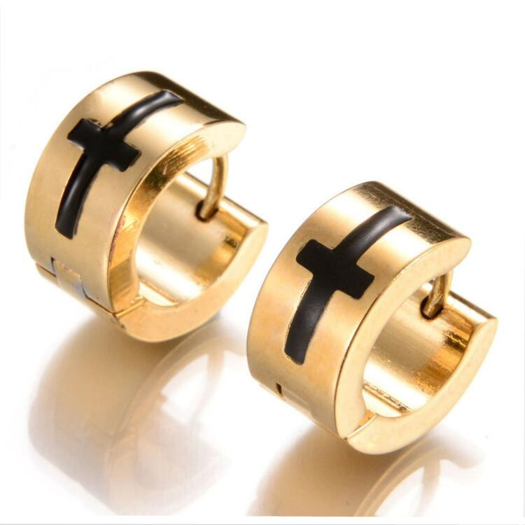 Design Punk Men Jewelry Round Stainless Steel fashion Earring
