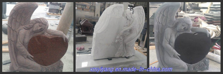 Black/Grey/Red/Blue/Green/Purple/White Granite/Marble/Memorial/Cemetery/Garden Monument with Angel Tombstone (European/American/Chinese/Japanese/Russian Stytle)