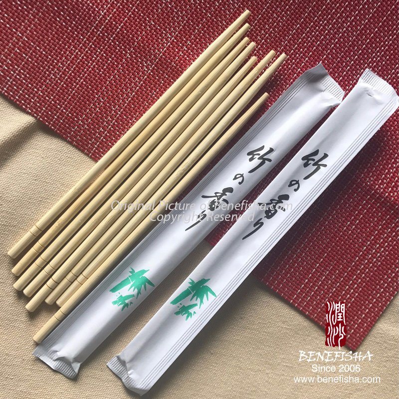 Disposable Plastic Paper Covered Twin Bamboo Chopsticks