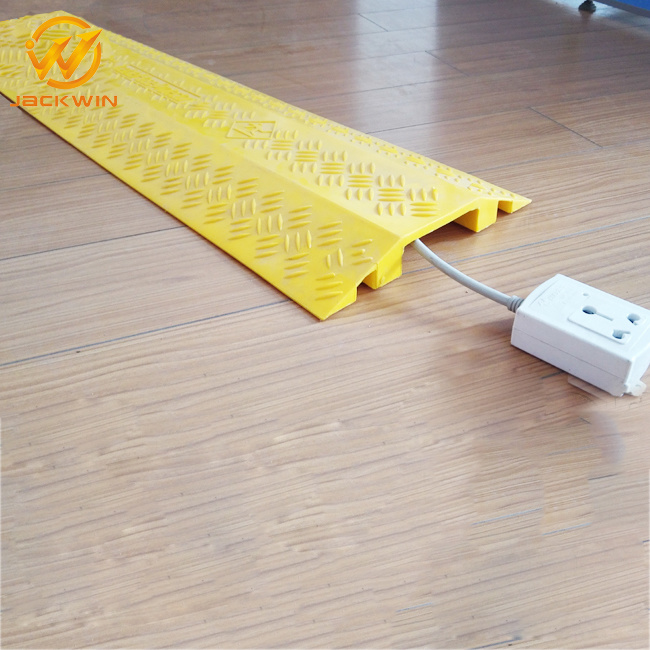 One Meter Light Duty Yellow or Black 1 Channel Floor Cable Protection Cover