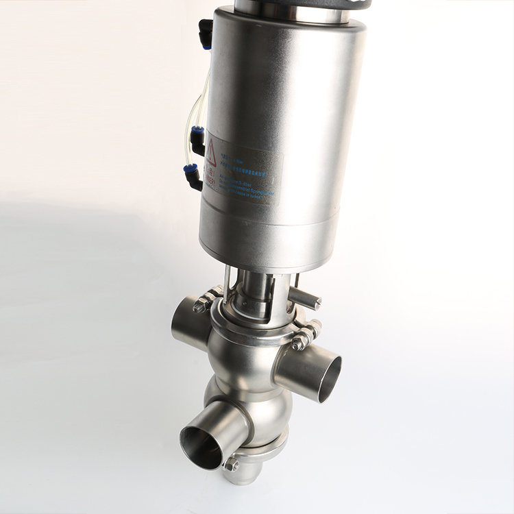 Sanitary Double Seat Mixproof Valve with Intelligent Head