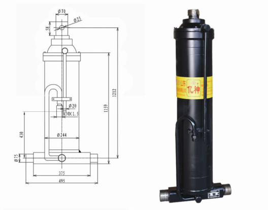 Standard Single Action Parker Telescopic Hydraulic Cylinder for South Africa