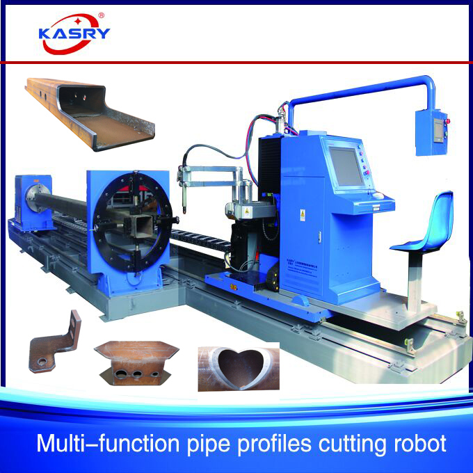 Chuck Type Metal Tube Pipe Channel Cutter / Bevel Cutting Machine